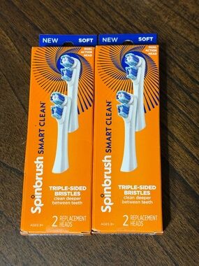 Lot of 2 Spinbrush Smart Clean Triple-Sided Replacement Brush Heads